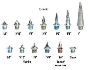 Track Spike Size Chart