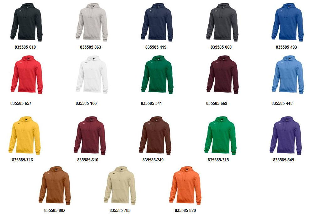 different color nike hoodies