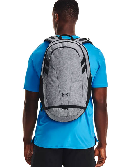 Under Armour Storm Backpack Black Red Gray Adjustable Padded Straps Logo