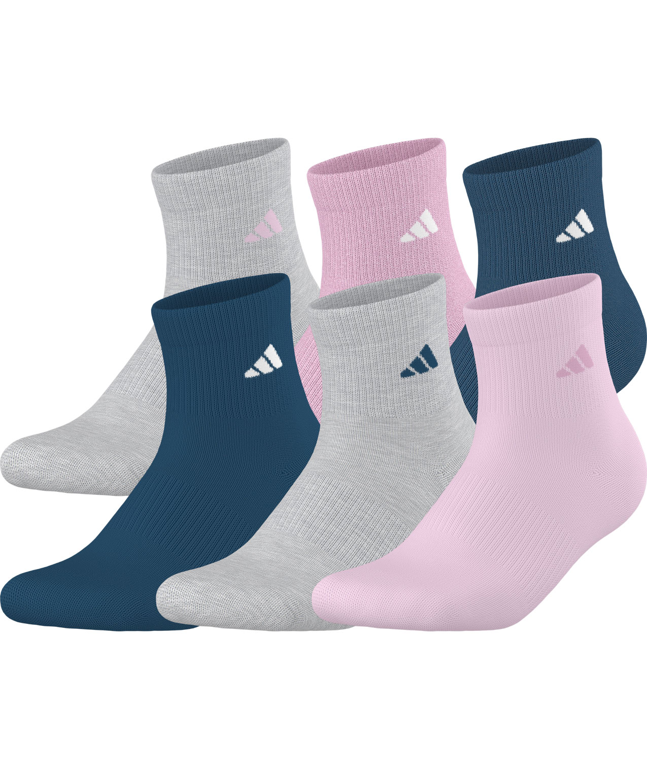 Adidas Cushioned Sock 6pk Quarter Womens Multi 516